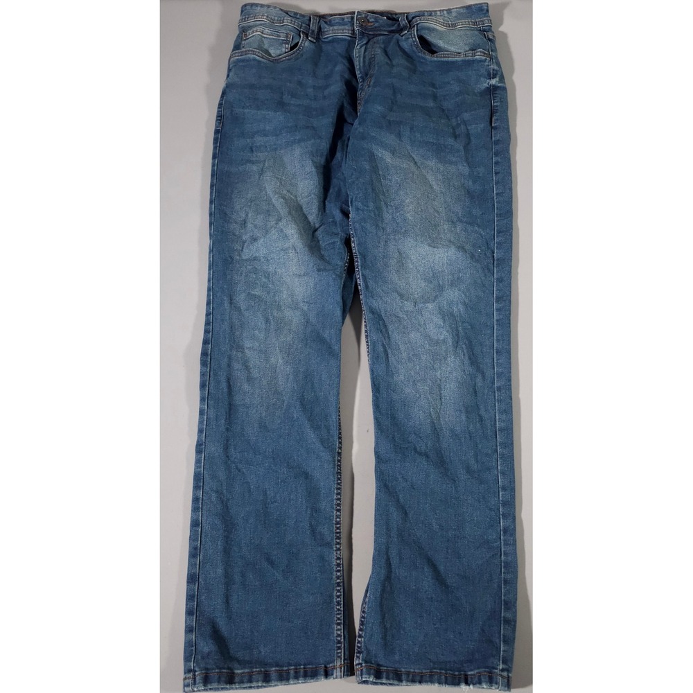 The Perfect Jean NYC Jeans Men 36x34 Blue Thick Thicc Straight Leg Stretch Denim
